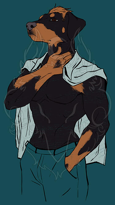 OC, clean sketch colored