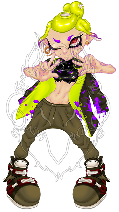 Splatoon3 character art, full render