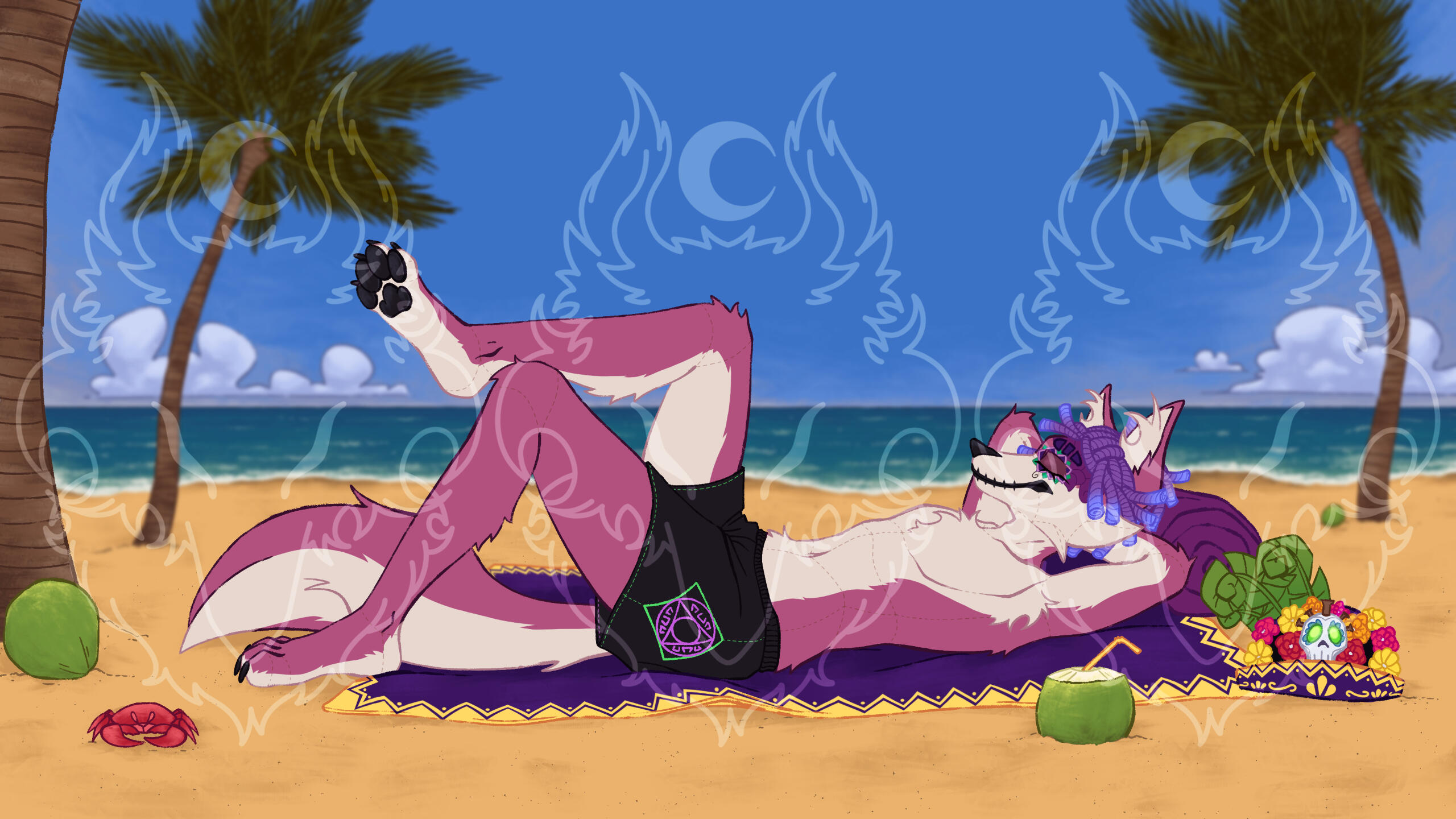 OC, colored flats + background