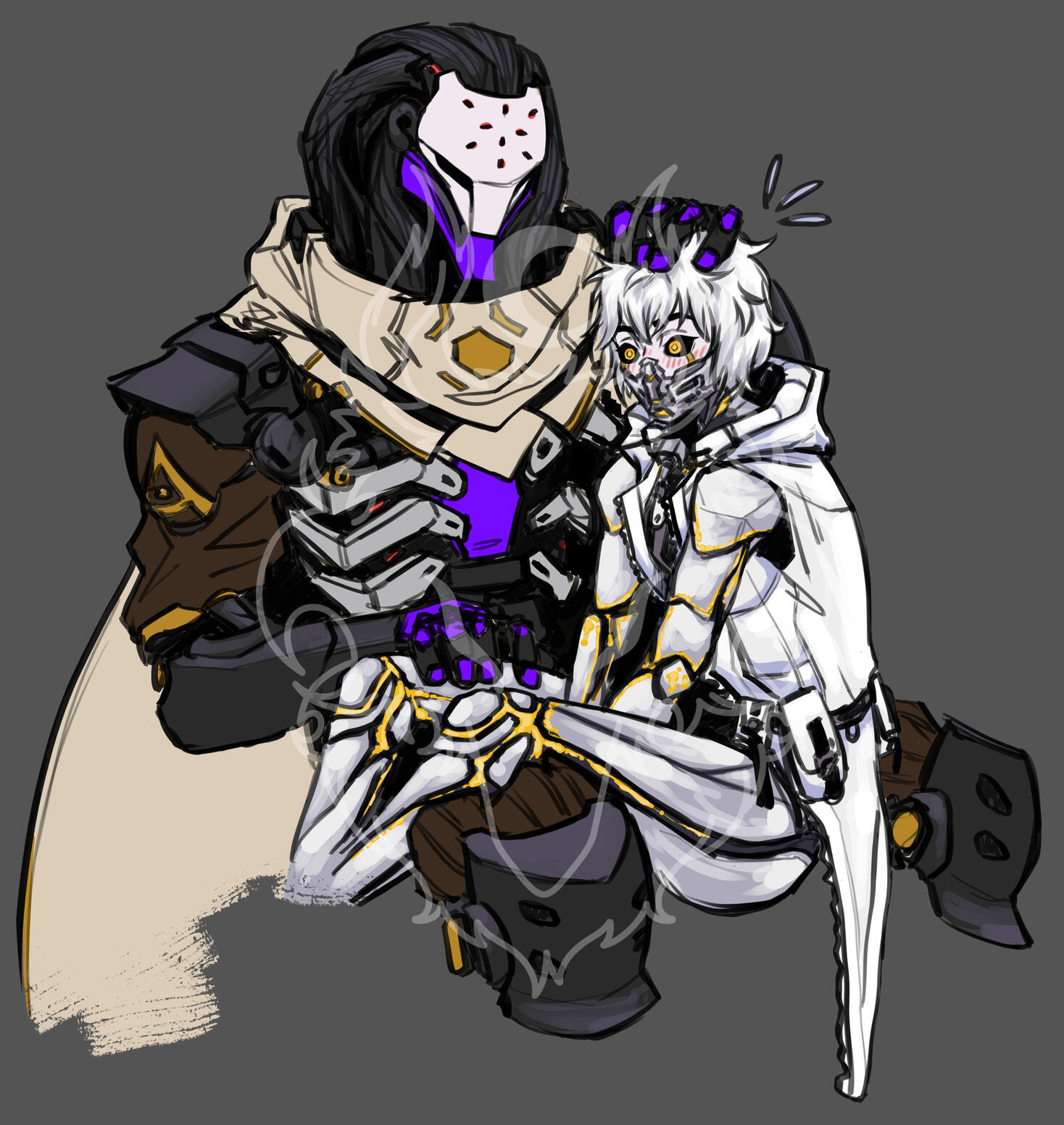 OC x canon, clean sketch colored (rework)