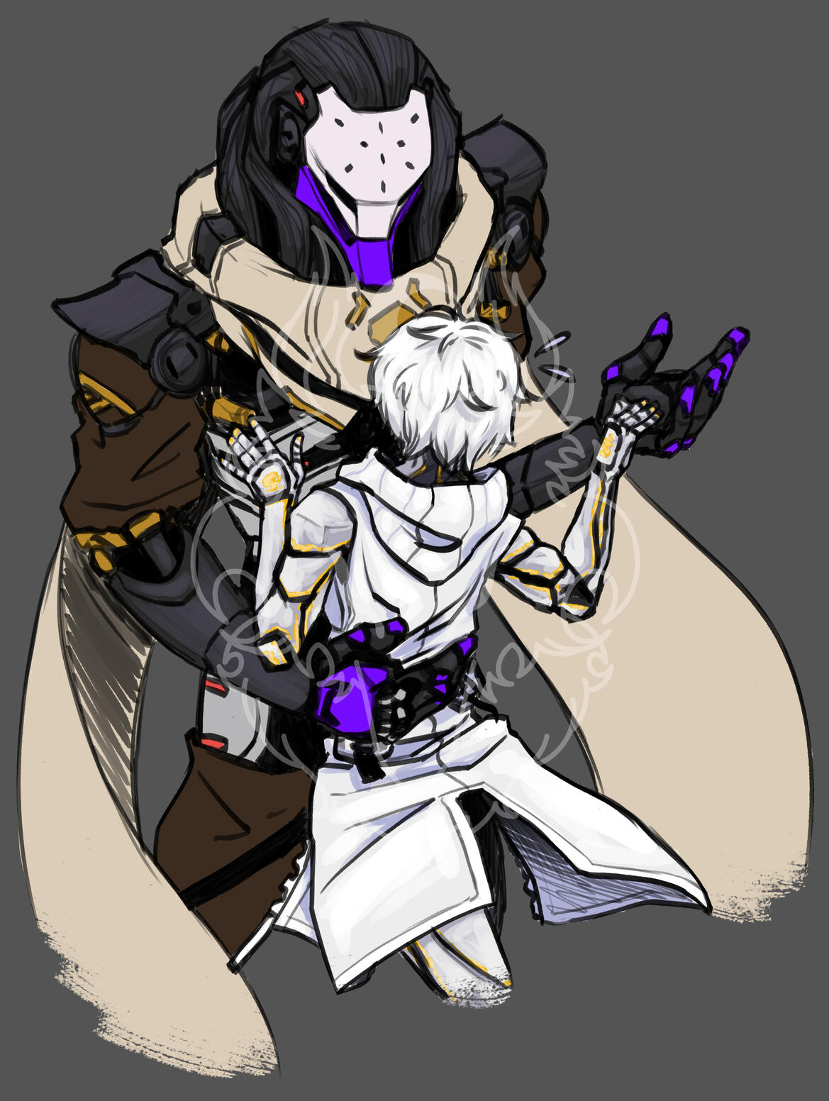 OC x canon, clean sketch colored (rework)