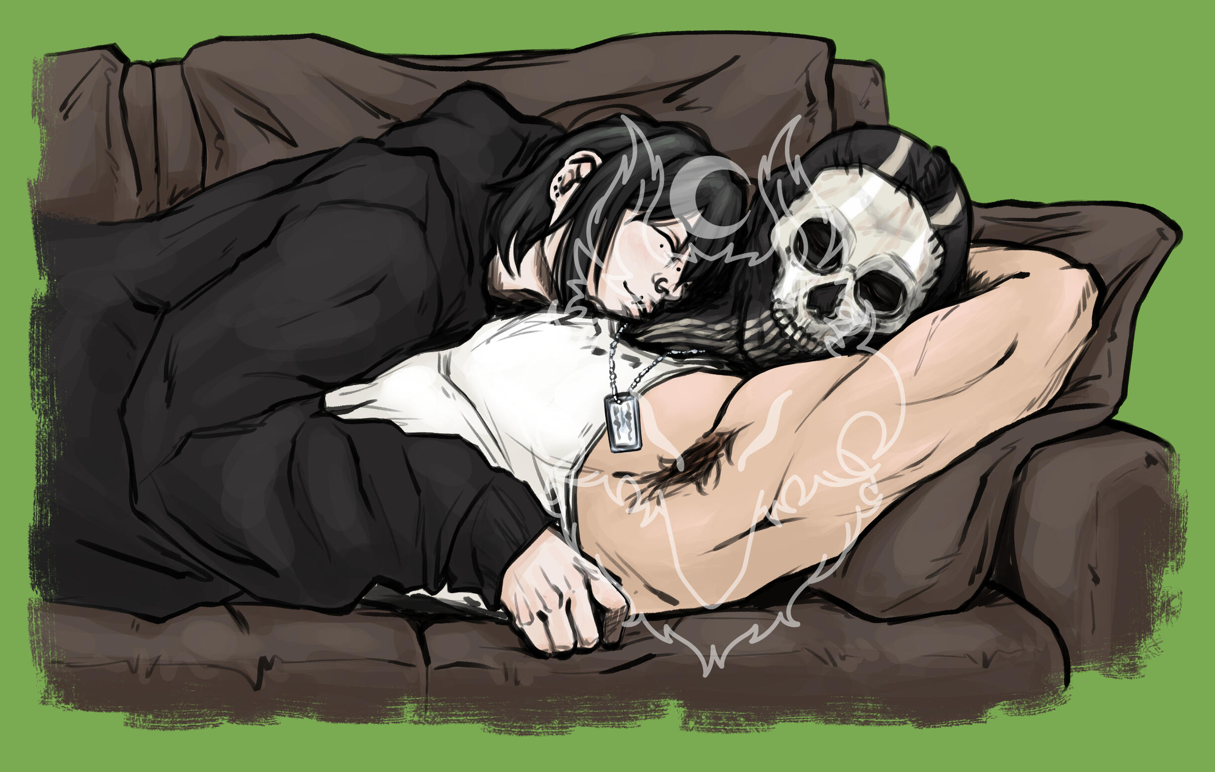 OC x canon, clean sketch colored + shadows