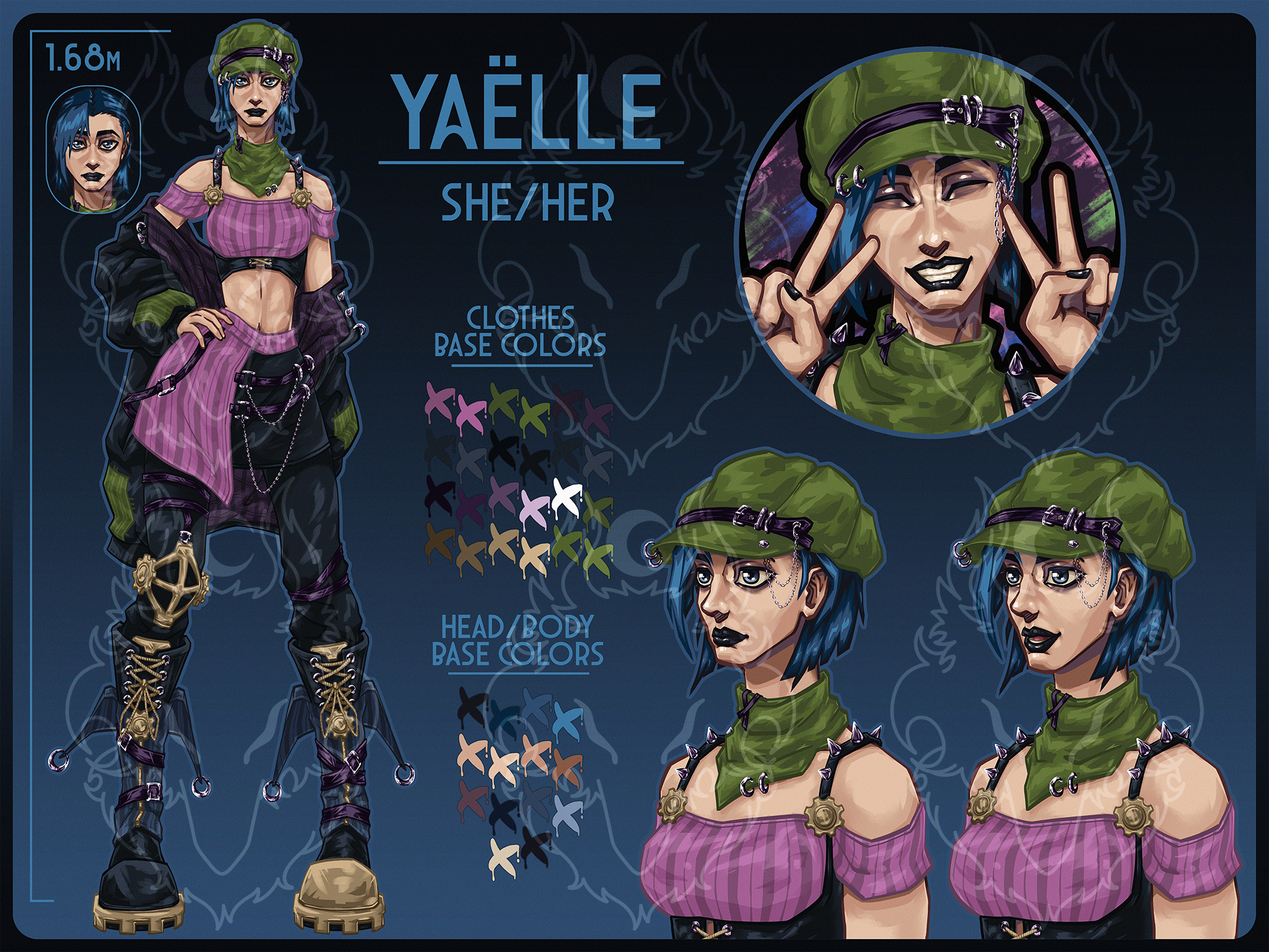 reference sheet pngtuber (@Yael_vtb on Twitch), colored + shadows