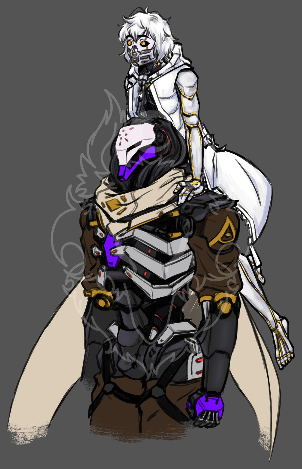 OC x canon, clean sketch colored (rework)