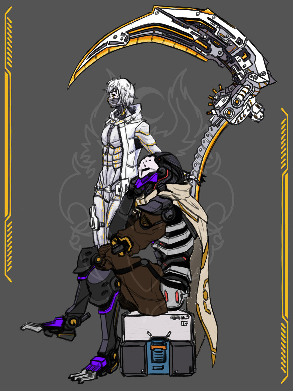 OC x canon, clean sketch colored (rework)