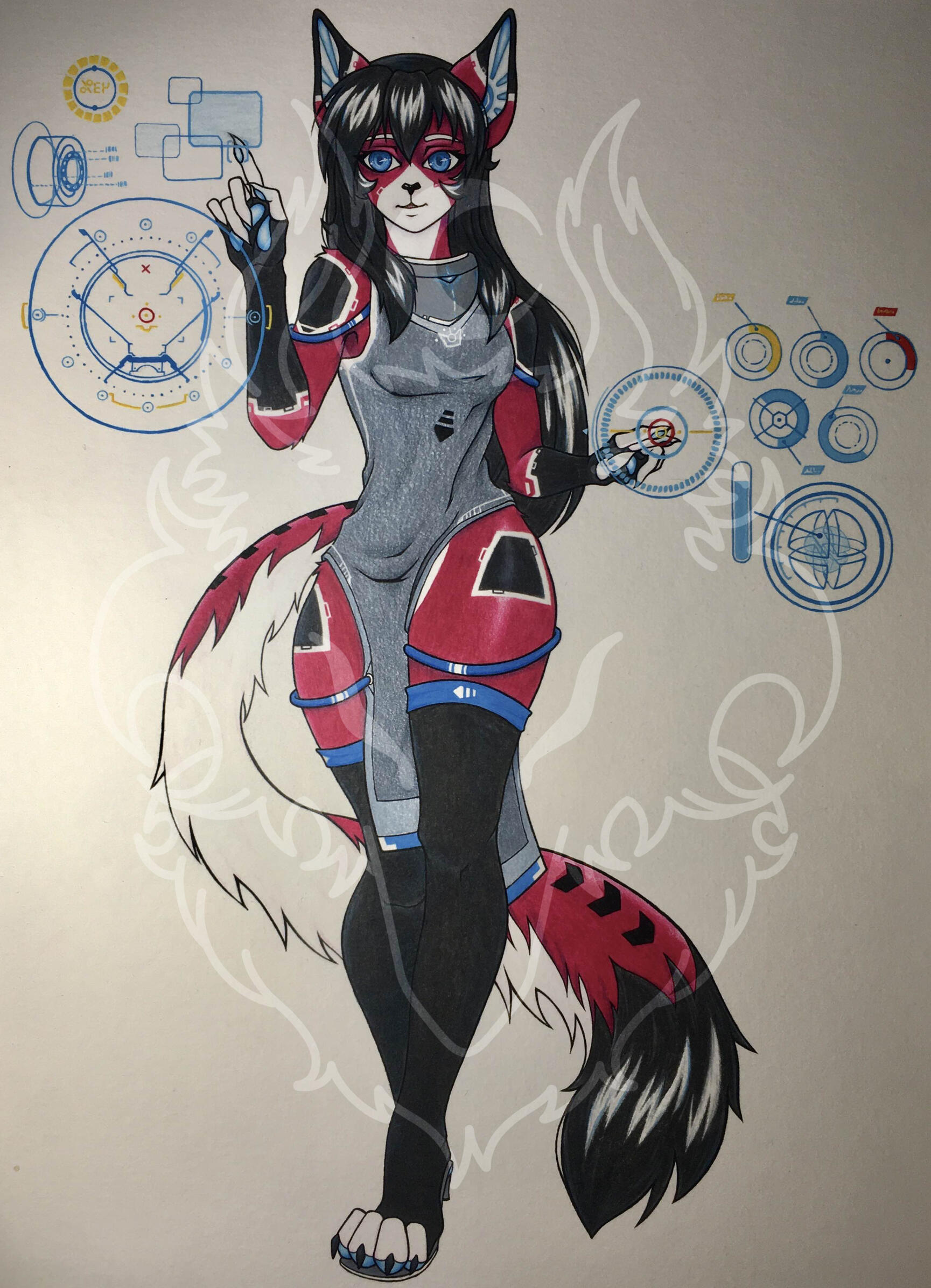 fanart (fluff-kevlar on furaffinity), colored pencils