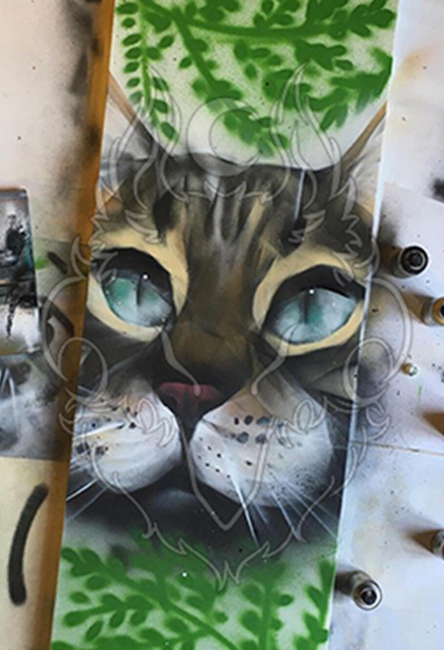 pet portrait, spray paint